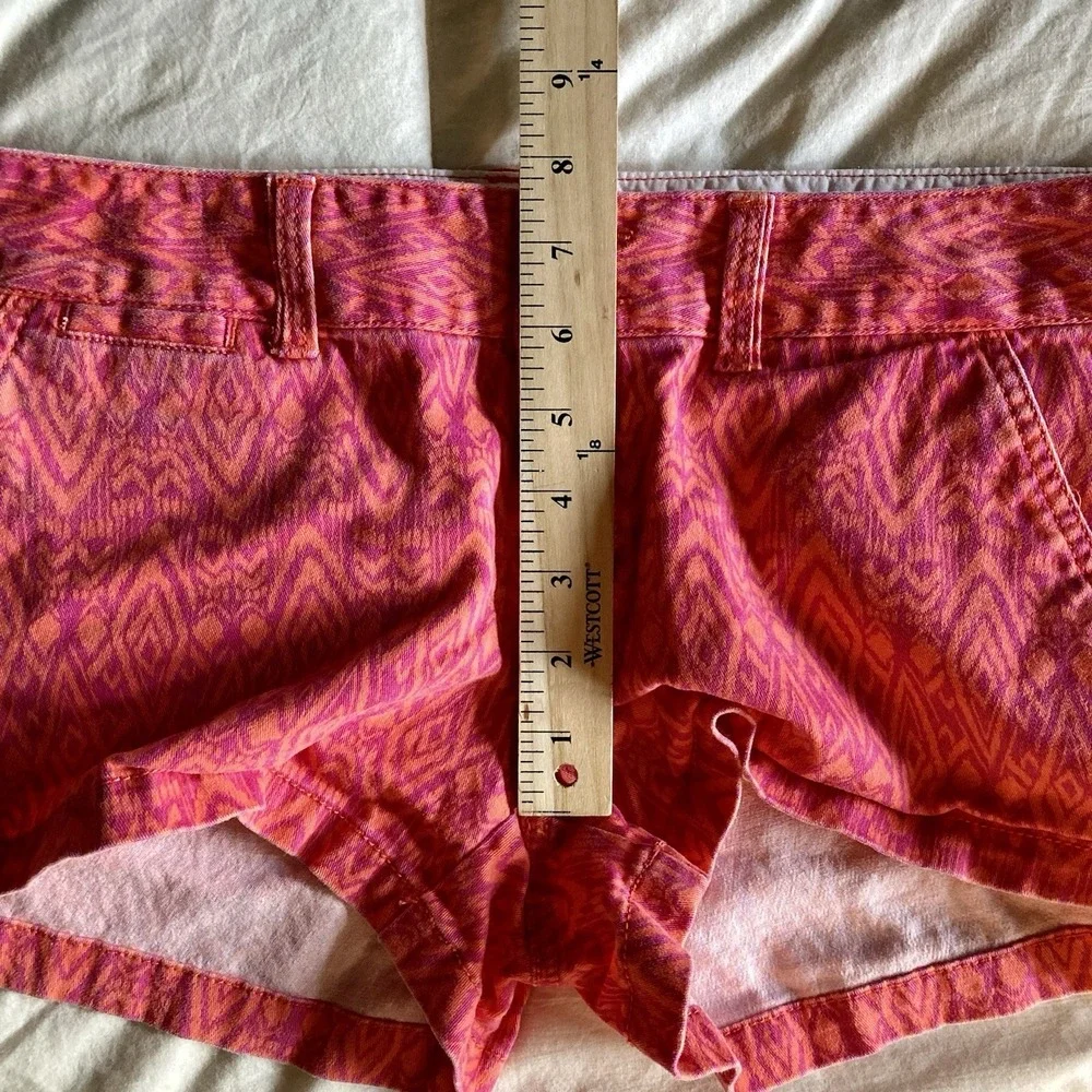 American Eagle Super Low Shortie Shorts Women's 8 Aztec Pink Orange Flap Pocket